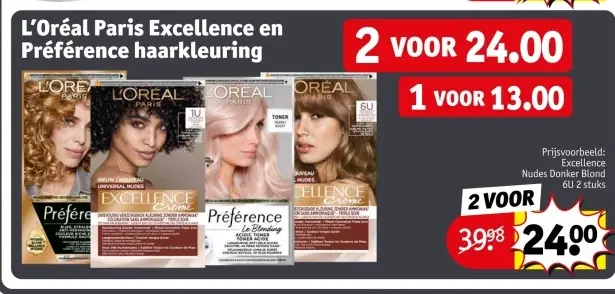 Aanbieding: L'Oréal Paris Excellence en Préférence haarkleuring