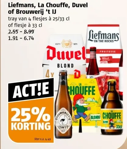Aanbieding: Liefmans, La Chouffe, Duvel of Brouwerij 't IJ