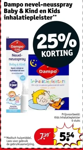 Aanbieding: Dampo nevel-neusspray Baby & Kind en Kids inhalatiepleister