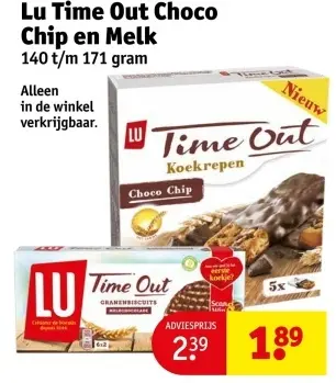 Aanbieding: Time Out Choco Chip en Melk