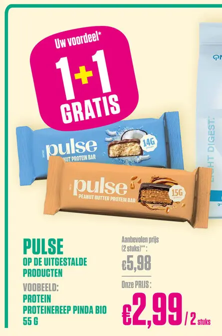 Promotie: Pulse proteinereep pinda bio