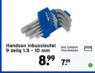 Aanbieding: inbussleutel