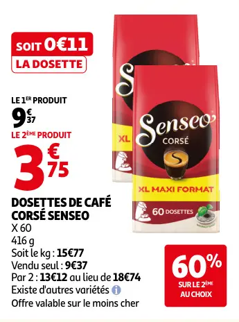 Offre: Dosettes de café corsé