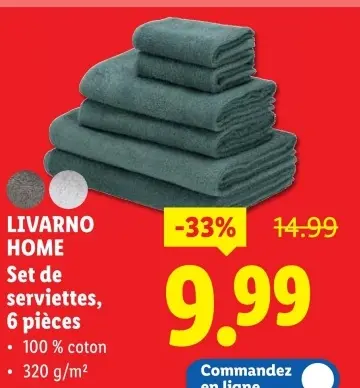 Offre: Set de serviettes