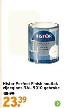 Aanbieding: Histor Perfect Finish houtlak zijdeglans RAL 