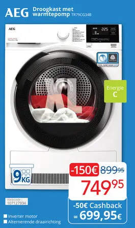 Promotie: Droogkast met warmtepomp TR79CG348