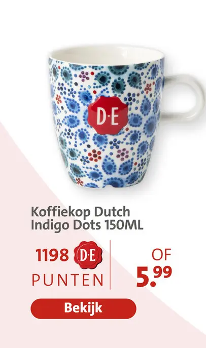 Aanbieding: Koffiekop Dutch Indigo Dots