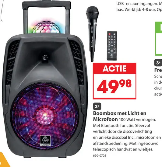 Aanbieding: Idance boombox met licht en wielen en Micro