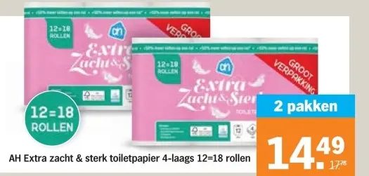 Aanbieding: Extra zacht & sterk toiletpapier 4-laags