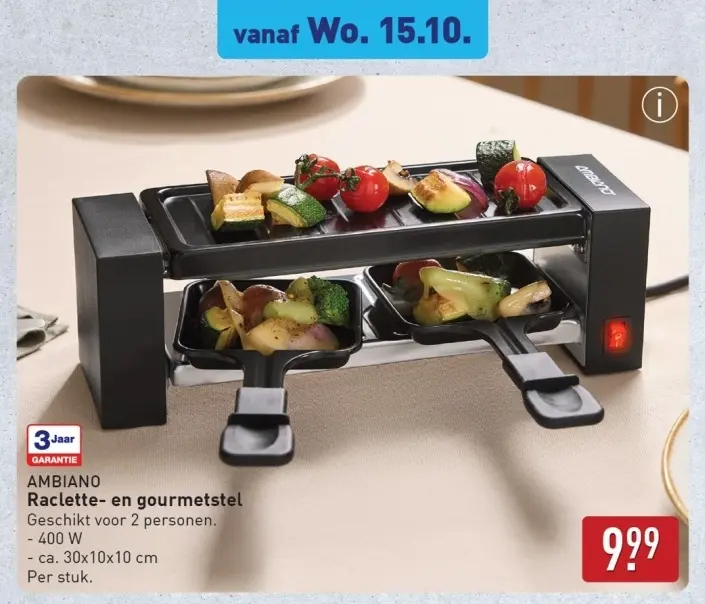 Aanbieding: Raclette- en gourmetstel