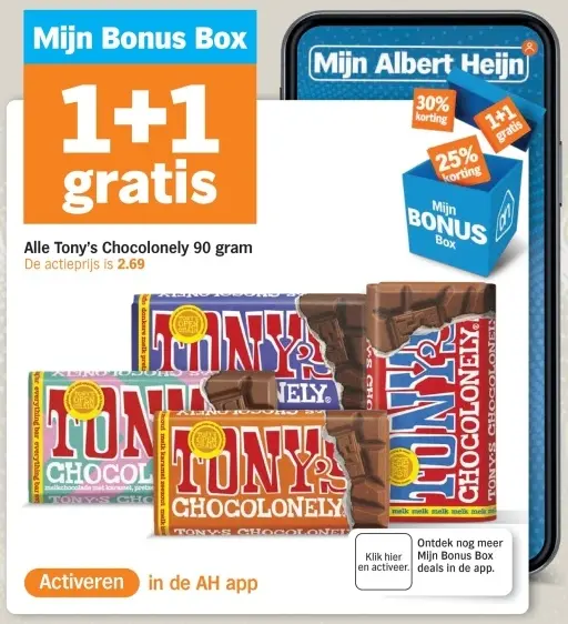 Aanbieding: Alle Tony's Chocolonely 90 gram