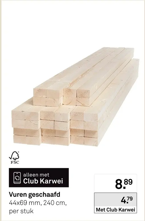 Aanbieding: Vuren geschaafd