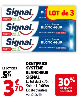 Promotie: Dentifrice système blancheur