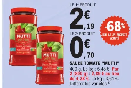 Offre: Sauce tomate