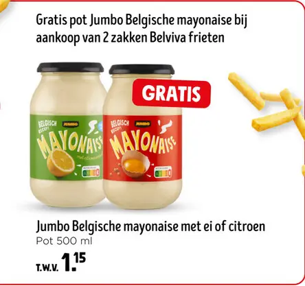 Promotie: Belgische mayonaise met ei of citroen