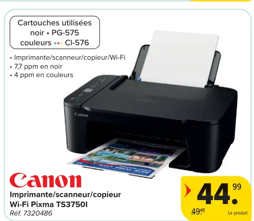 Offre: Imprimante/scanneur/copieur Wi-Fi Pixma TS375