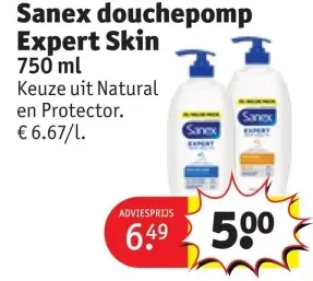Aanbieding: Sanex douchepomp Expert Skin
