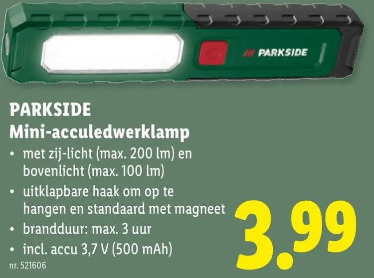 Promotie: Mini-acculedwerklamp