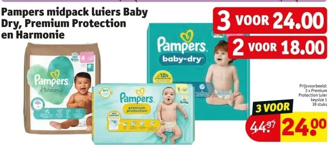 Promotie: Pampers midpack luiers Baby Dry, Premium Prot