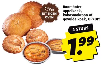 Aanbieding: Roomboter appelkoek, kokosmakroon of gevulde
