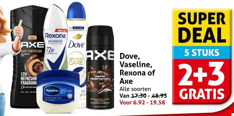 Aanbieding: Dove, Vaseline, Rexona of Axe