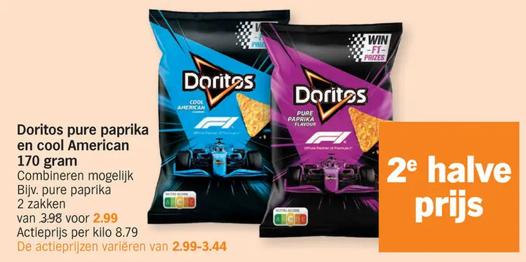 Promotie: Doritos pure paprika en cool American 170 gram