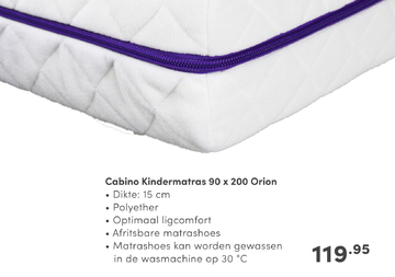 Aanbieding: Cabino Kindermatras 90 x 200 cm Orion Polyether