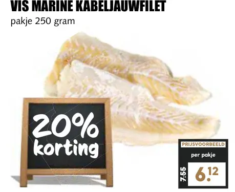 Aanbieding: Vis marine kabeljauwfilet