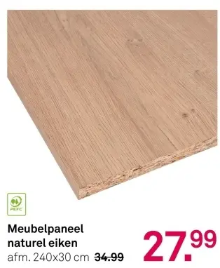 Aanbieding: Meubelpaneel naturel eiken