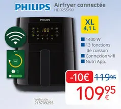 Aanbieding: PHILIPS Airfryer connectée HD9255/90