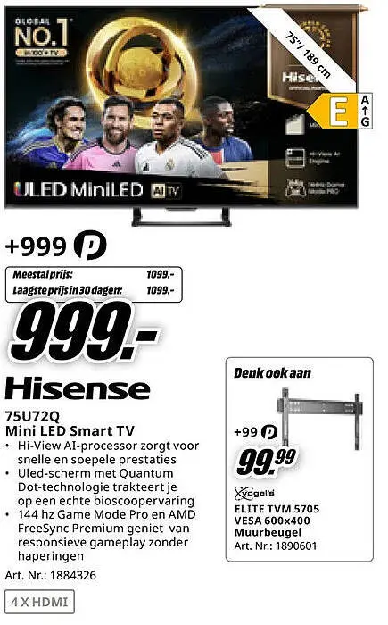 Aanbieding: 75U72Q Mini LED Smart TV