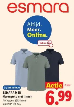 Aanbieding: Heren polo met linnen