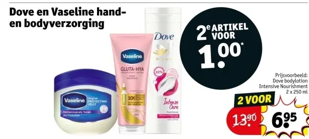 Aanbieding: Dove en Vaseline hand- en bodyverzorging