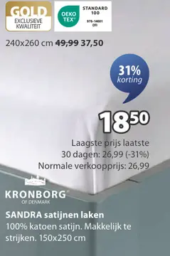 Aanbieding: SANDRA satijnen laken