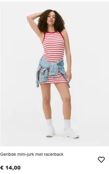 Aanbieding: Geribde mini-jurk met racerback