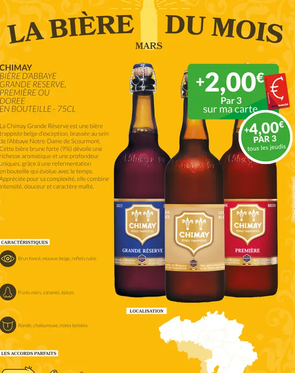 Offre: Chimay bière d'abbaye grande reserve