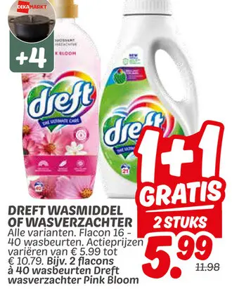 Aanbieding: Dreft wasmiddel of wasverzachter