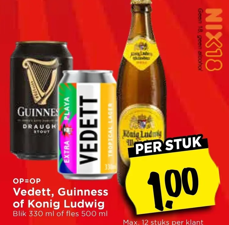 Aanbieding: Vedett, Guinness of Konig Ludwig