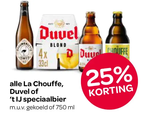 Aanbieding: La Chouffe, Duvel of 't IJ speciaalbier