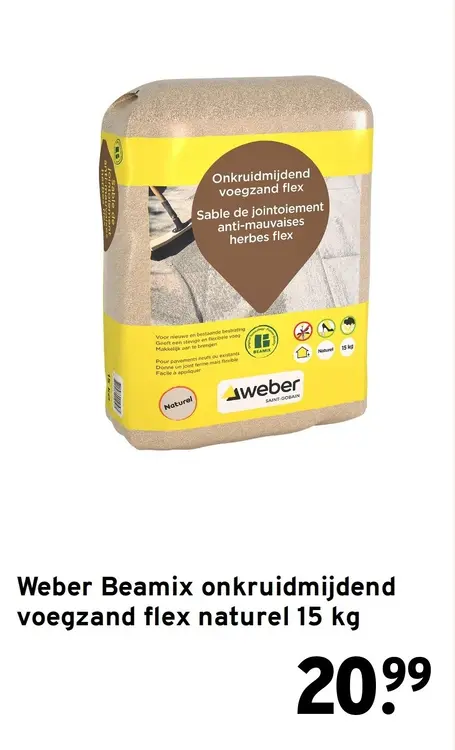 Aanbieding: Weber Beamix onkruidmijdend voegzand flex naturel