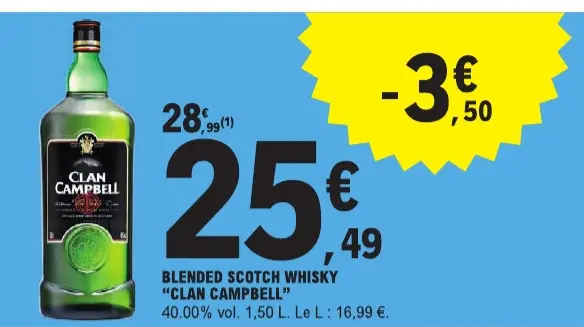 Offre: Blended scotch whisky "CLAN CAMPBELL"