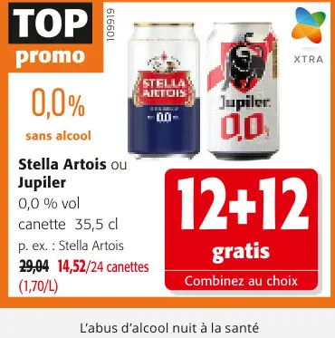 Offre: Stella Artois ou Jupiler