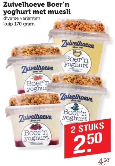 Aanbieding: Boer'n yoghurt met muesli