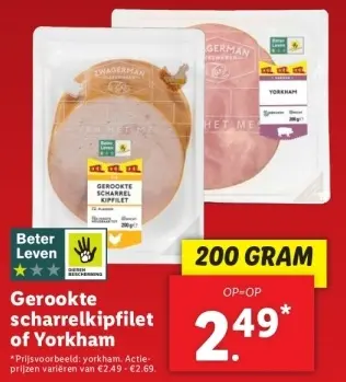 Aanbieding: Gerookte scharrelkipfilet of Yorkham