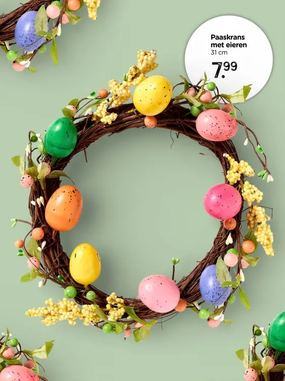 Aanbieding: Paaskrans met eieren