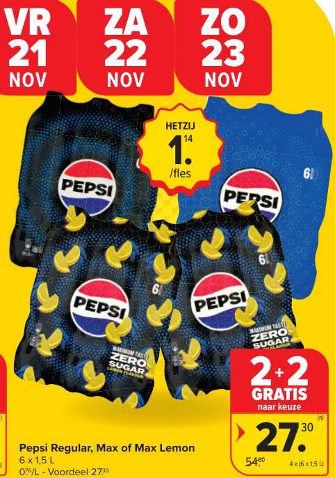 Aanbieding: Pepsi Regular, Max of Max Lemon