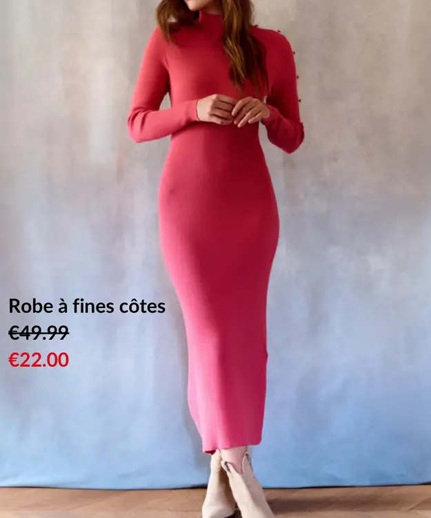 Offre: Robe à fines côtes