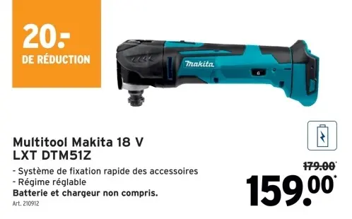 Offre: Multitool Makita 18 V LXT DTM51Z