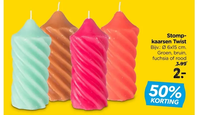 Aanbieding: Stompkaarsen Twist