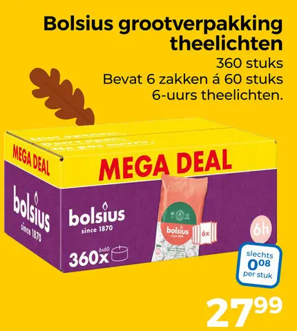 Aanbieding: Grootverpakking theelichten